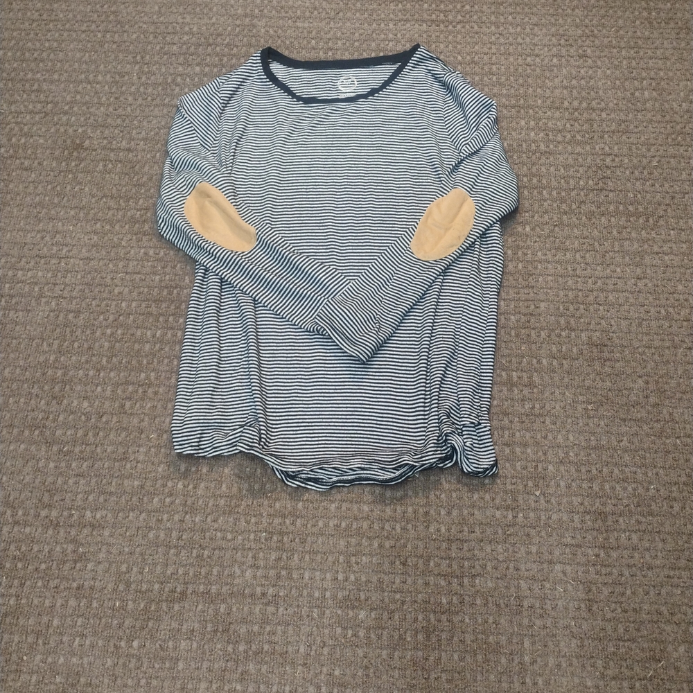 24/7 Maurices Women’s Career Long Sleeve Top Size M Office Elbow Patches Nerd